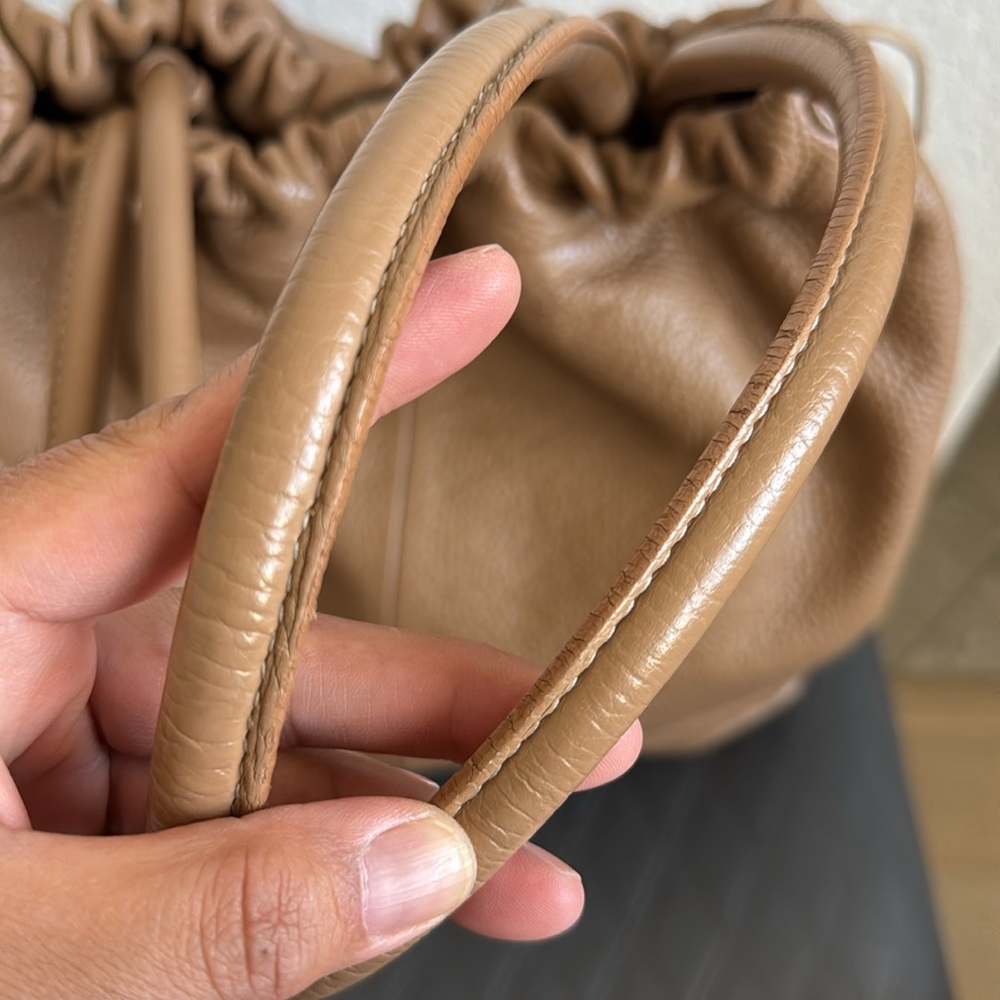 Furla Tan Leather Tote Convertible Bucket Bag - Picture 4 of 12